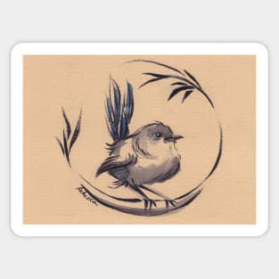 Fairy Wren - Watercolor Painting of a Fairy Wren Bird by Rebecca Rees Sticker